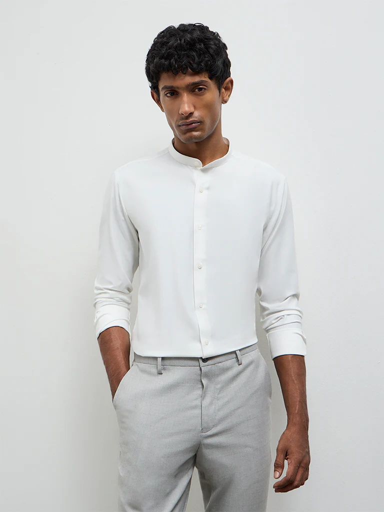 WES Formals White Ultra Slim-Fit Shirt - Image 3