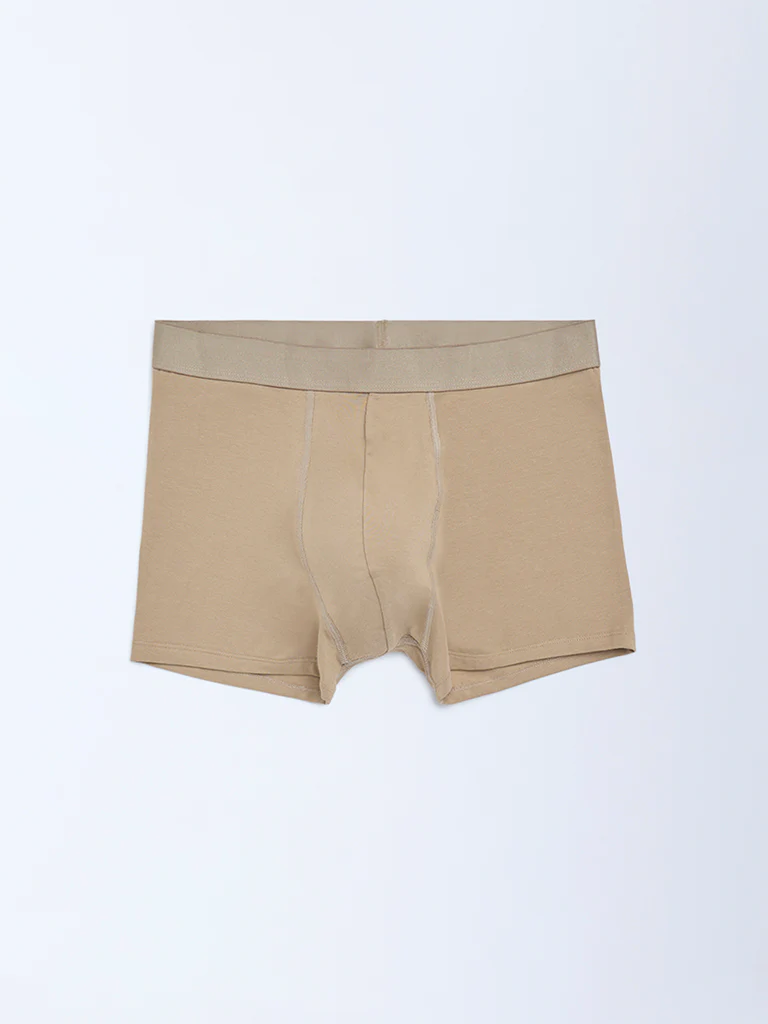 WES Lounge Beige Cotton Trunks - Pack of 3 - Image 4