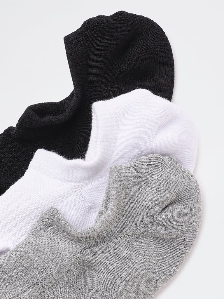 WES Lounge Black Cotton-Blend Socks - Pack of 3 - Image 3