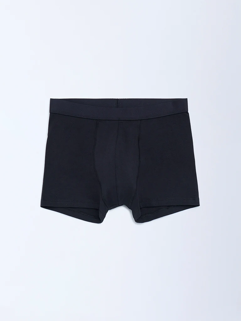 WES Lounge Black Cotton Trunks - Pack of 3 - Image 3