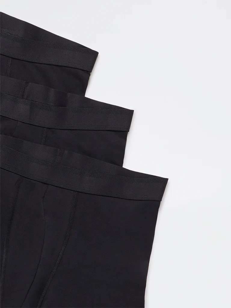 WES Lounge Black Relaxed-Fit Cotton-Blend Trunks - Pack of 3 - Image 5