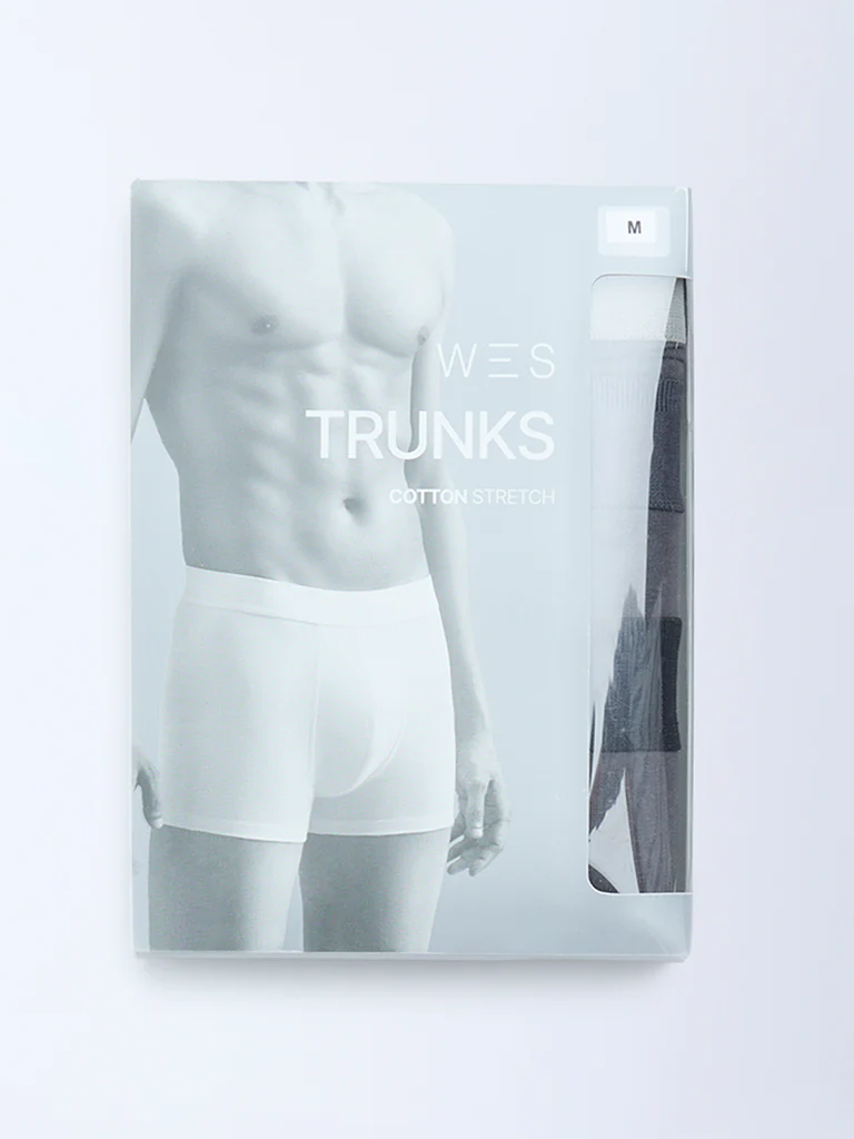 WES Lounge Dark Grey Cotton Trunks - Pack of 3 - Image 5