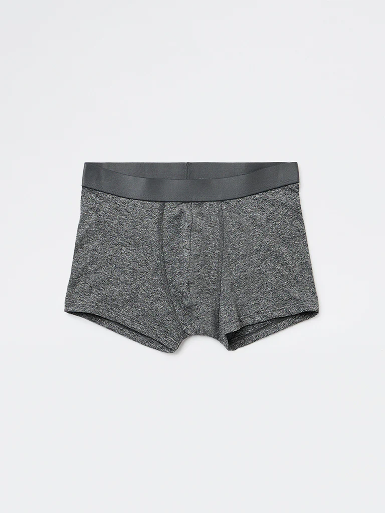 WES Lounge Dark Olive Solid Cotton-Blend Trunks - Pack of 3 - Image 3