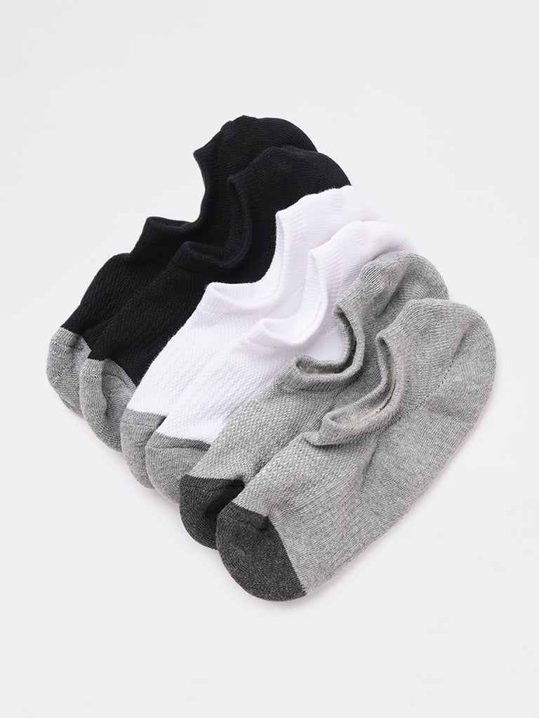 WES Lounge Grey Cotton-Blend Socks - Pack of 3 - Image 2