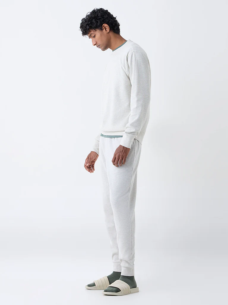 WES Lounge Grey Relaxed-Fit Cotton-Blend Sweatshirt - Image 3