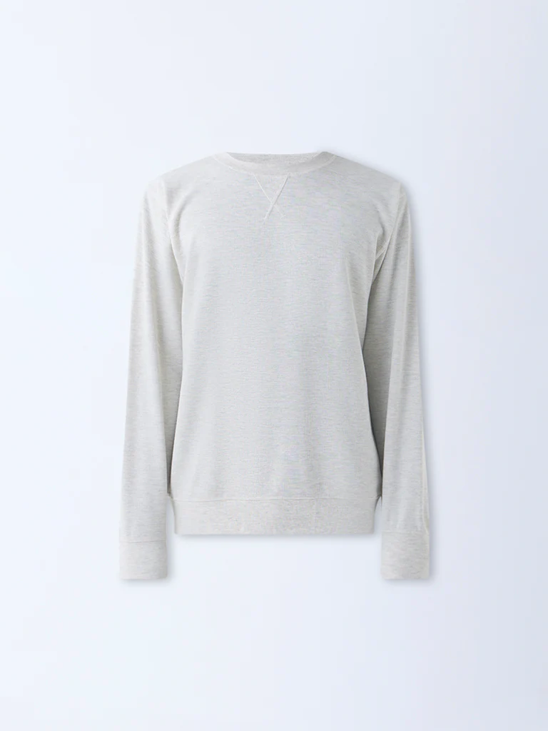 WES Lounge Grey Relaxed-Fit Cotton-Blend Sweatshirt - Image 6