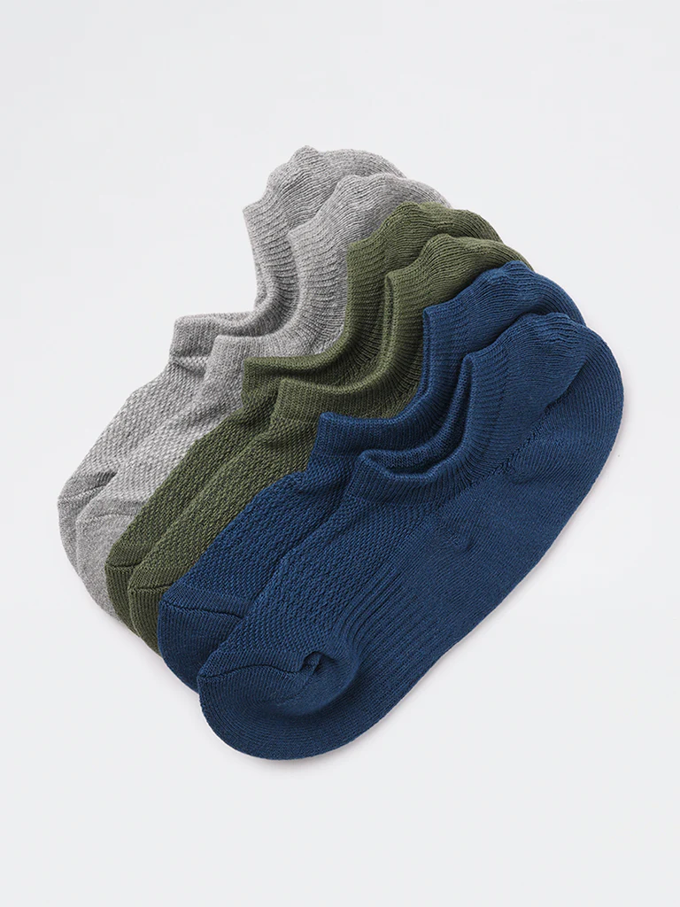 WES Lounge Indigo Cotton-Blend Socks - Pack of 3 - Image 2