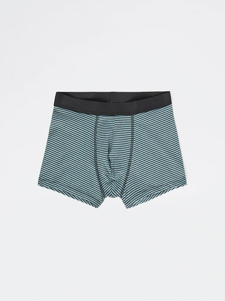 WES Lounge Teal Striped Cotton Trunks - Pack of 3 - Image 3