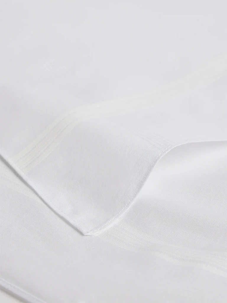 WES Lounge White Solid Cotton Handkerchief - Set of 5 - Image 2