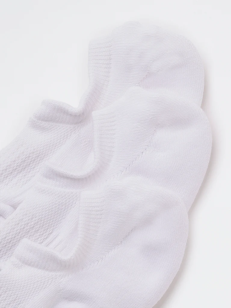 WES Lounge White Textured Cotton-Blend Socks - Pack of 3 - Image 4