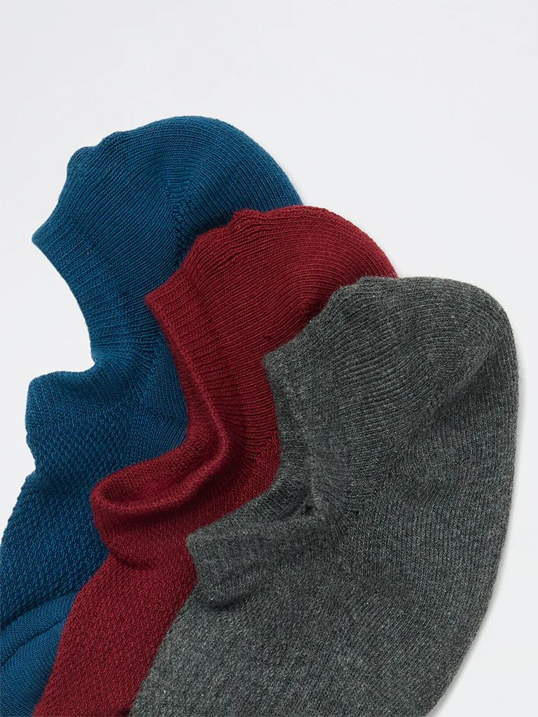 WES Lounge Wine Cotton-Blend Socks - Pack of 3 - Image 3