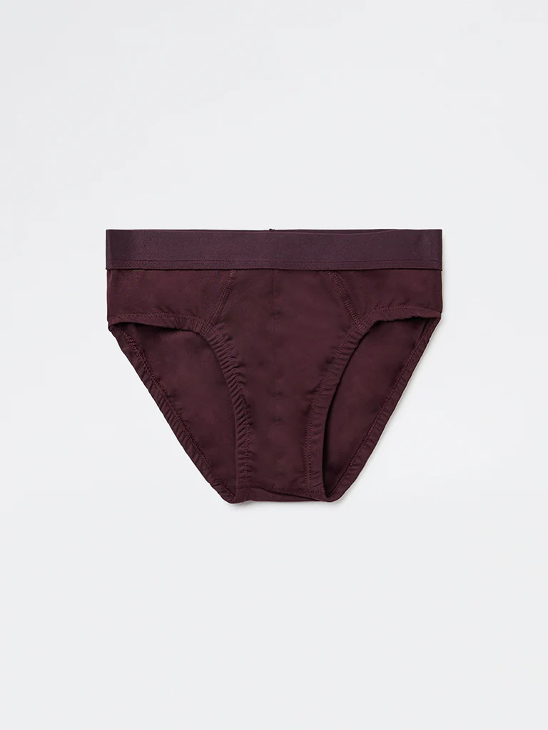 WES Lounge Wine Solid Cotton-Blend Briefs - Pack of 3 - Image 2