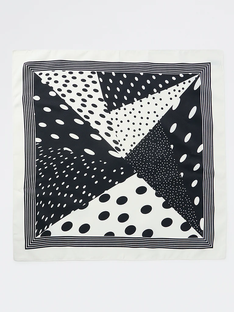 Westside Accessories Black and White Polka Dot Scarf - Image 3