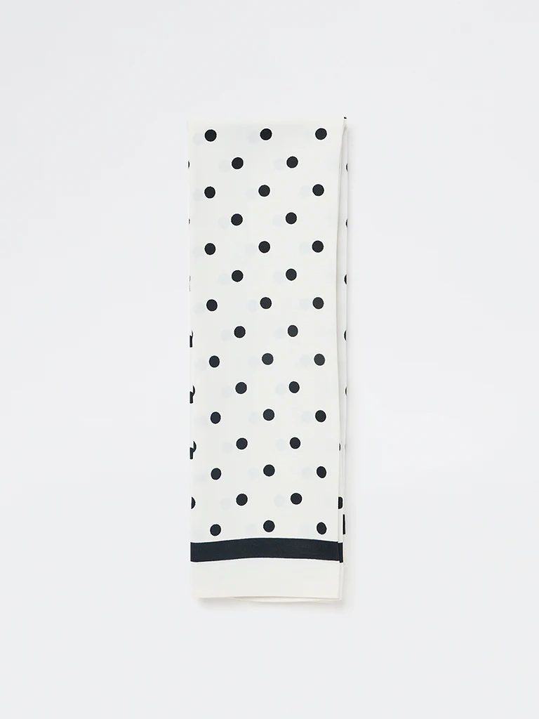 Westside Accessories Black and White Polka Dot Scarf
