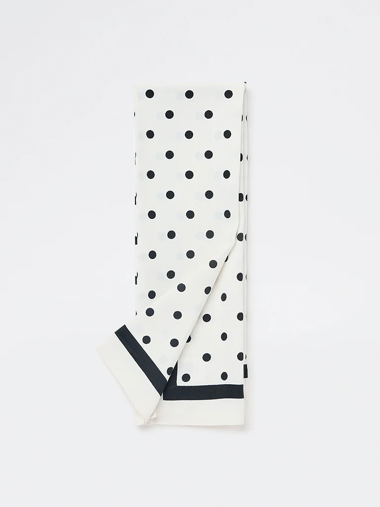 Westside Accessories Black and White Polka Dot Scarf - Image 2
