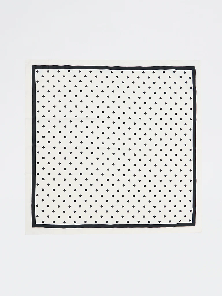 Westside Accessories Black and White Polka Dot Scarf - Image 3