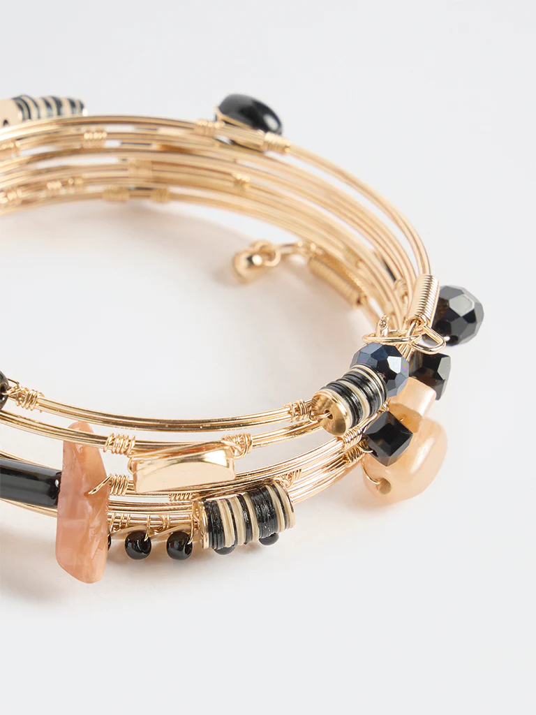 Westside Accessories Black Beaded Coil Bracelet - Image 3