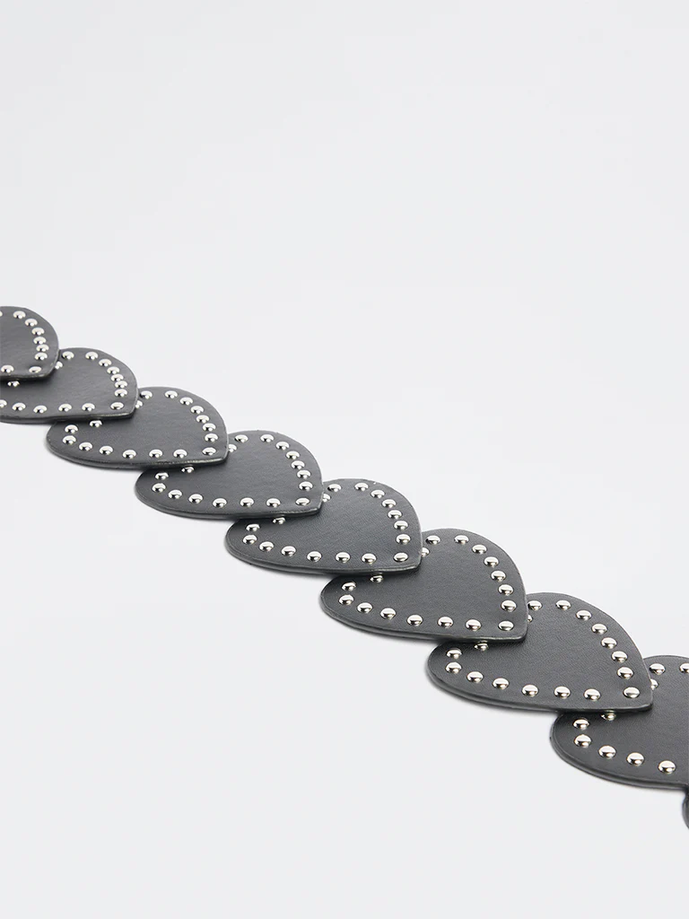 Westside Accessories Black Heart Studded Belt - Image 2
