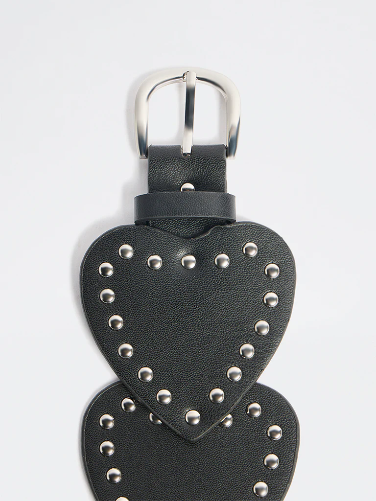 Westside Accessories Black Heart Studded Belt - Image 3