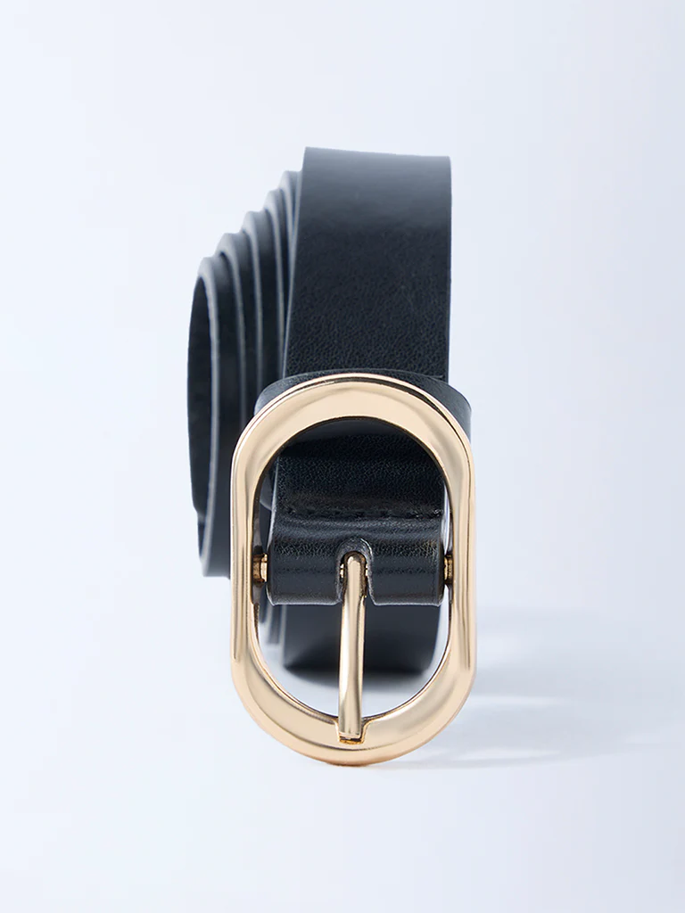 Westside Accessories Black Oval Buckle Belt - Image 2