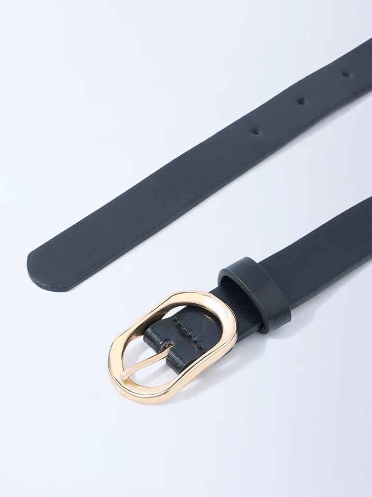 Westside Accessories Black Oval Buckle Belt - Image 3