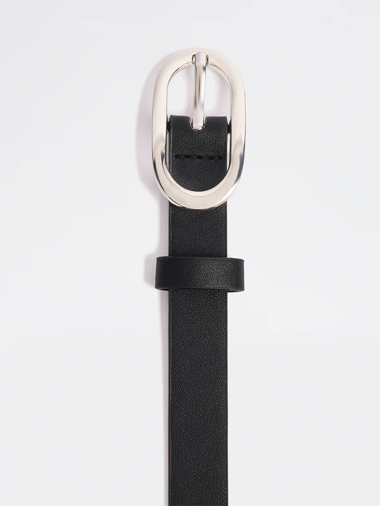 Westside Accessories Black Oval-Buckle Belt - Image 3