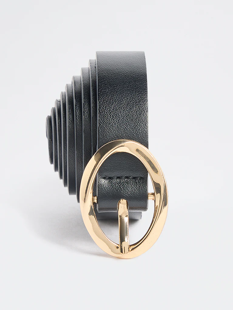 Westside Accessories Black Oval Buckle Belt