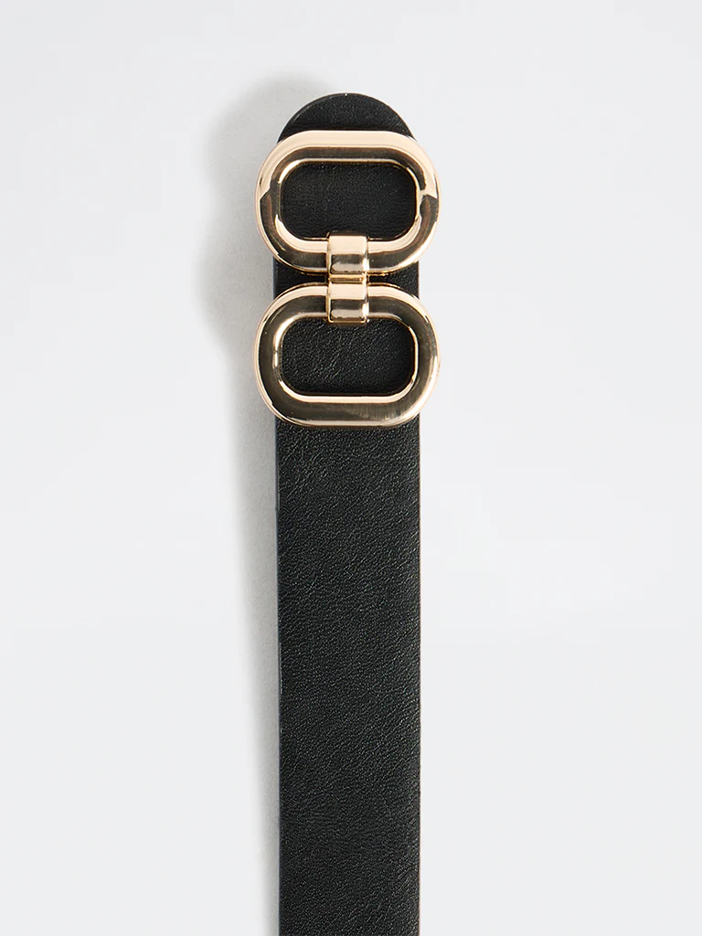 Westside Accessories Black Oval Buckle Belt - Image 3