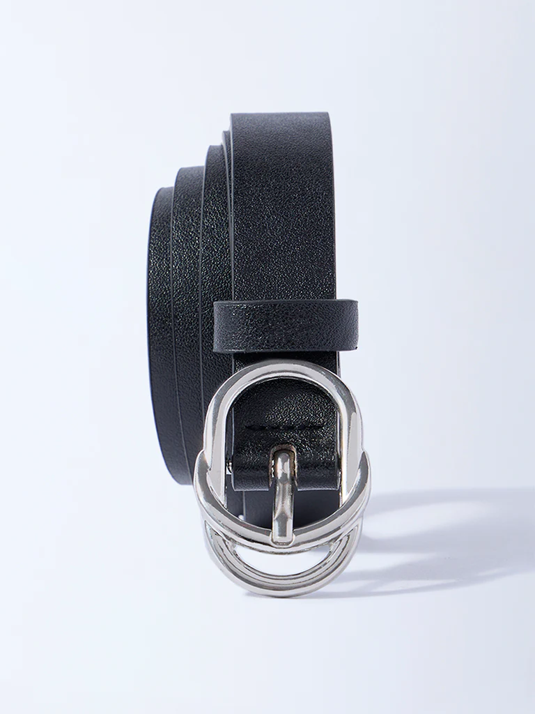 Westside Accessories Black Oval-Twisted Buckle Belt - Image 2