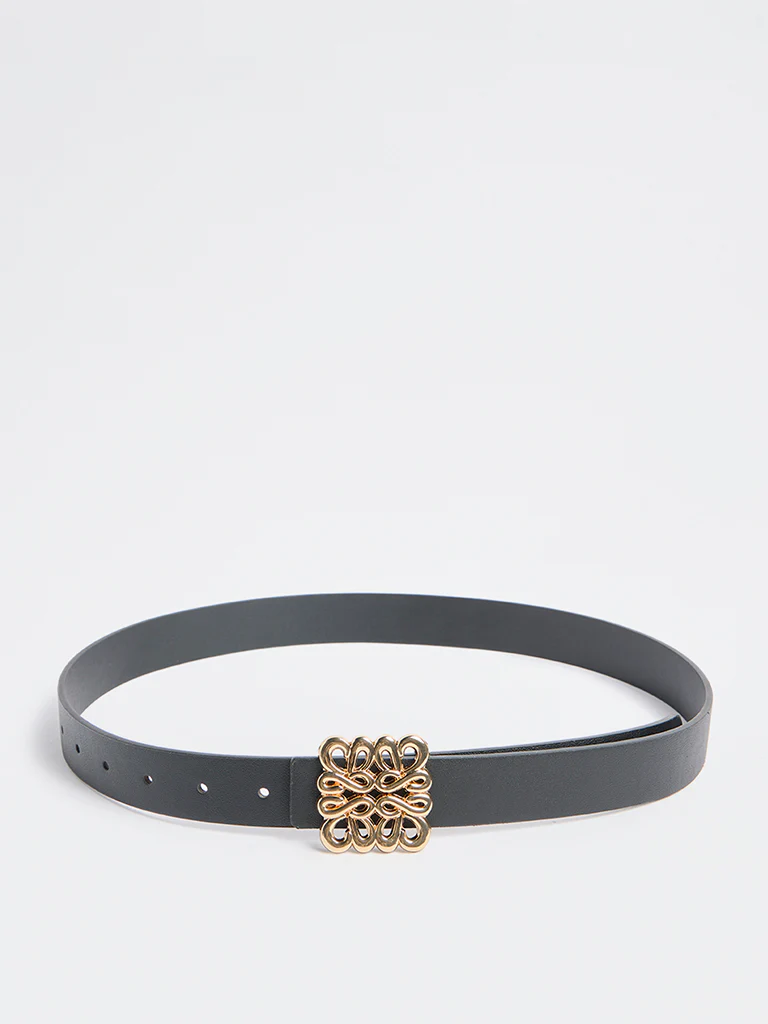 Westside Accessories Black Patterned Buckle Belt - Image 2
