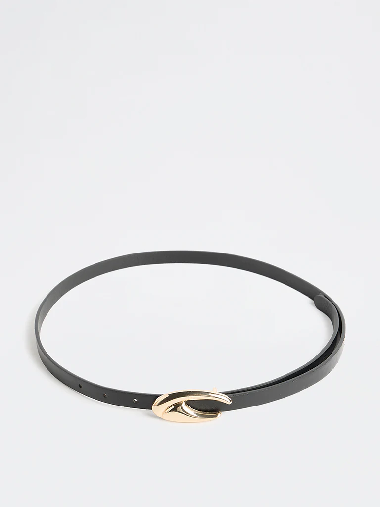 Westside Accessories Black Puff Buckle Belt - Image 2