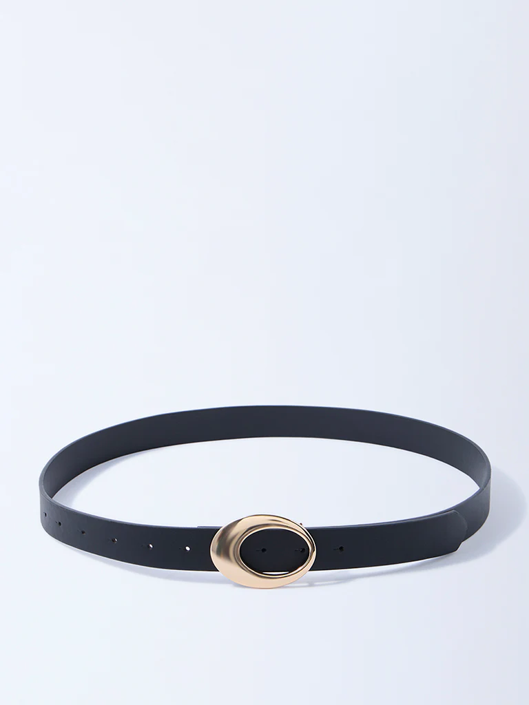 Westside Accessories Black Round Buckle Belt