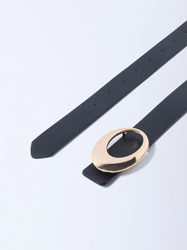 Westside Accessories Black Round Buckle Belt - Image 3