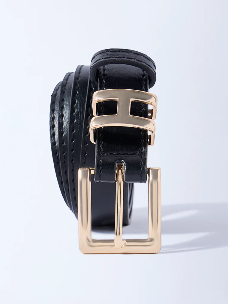 Westside Accessories Black Square Buckle Belt - Image 2