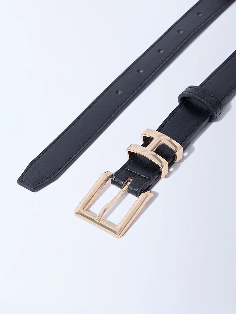 Westside Accessories Black Square Buckle Belt - Image 3