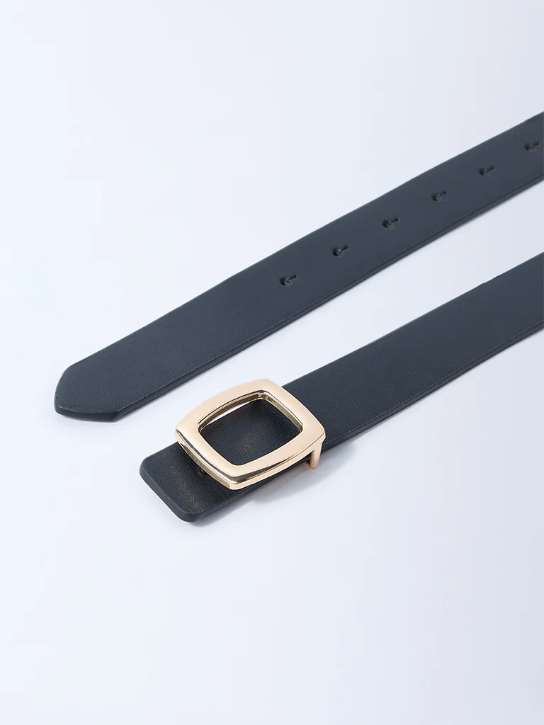 Westside Accessories Black Square Buckle Belt - Image 3