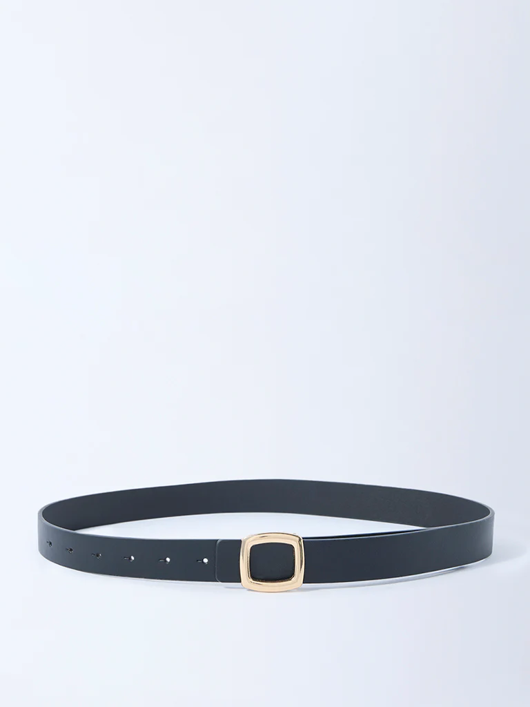Westside Accessories Black Square Buckle Belt