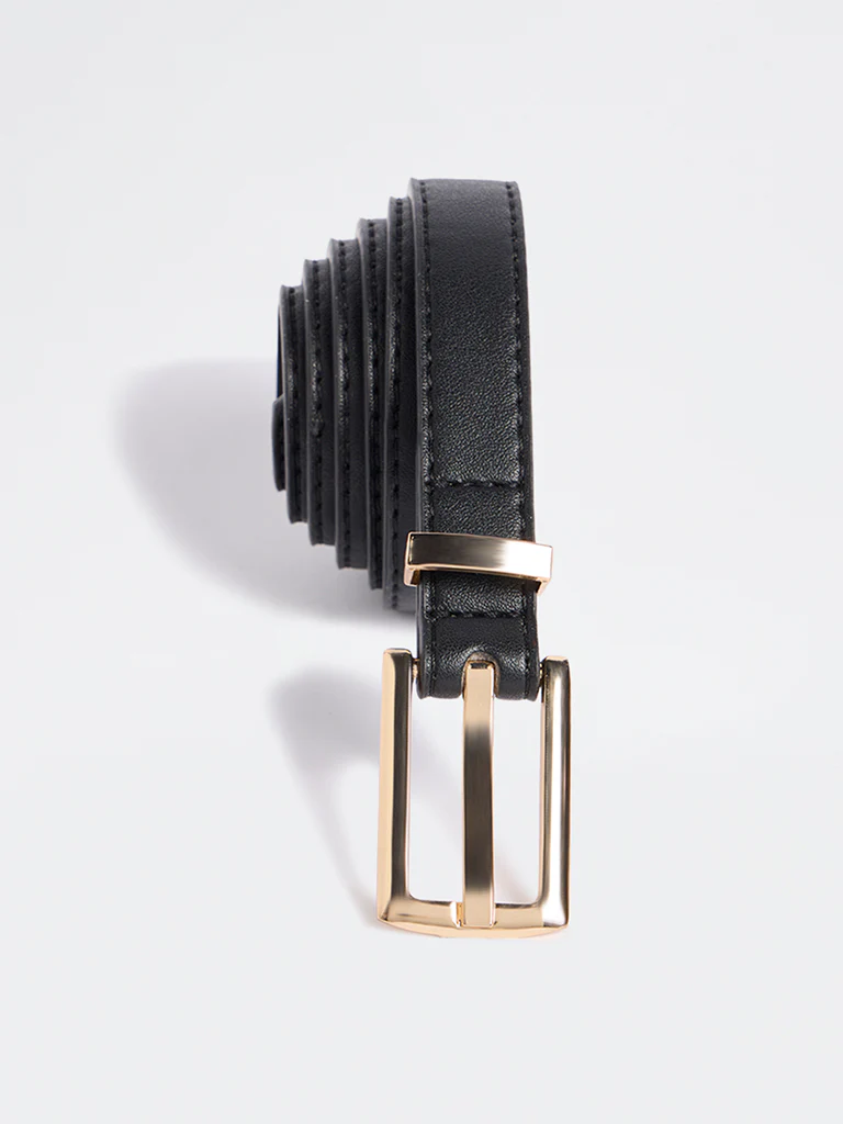 Westside Accessories Black Square Buckle Belt