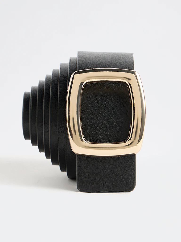 Westside Accessories Black Square Buckle Belt