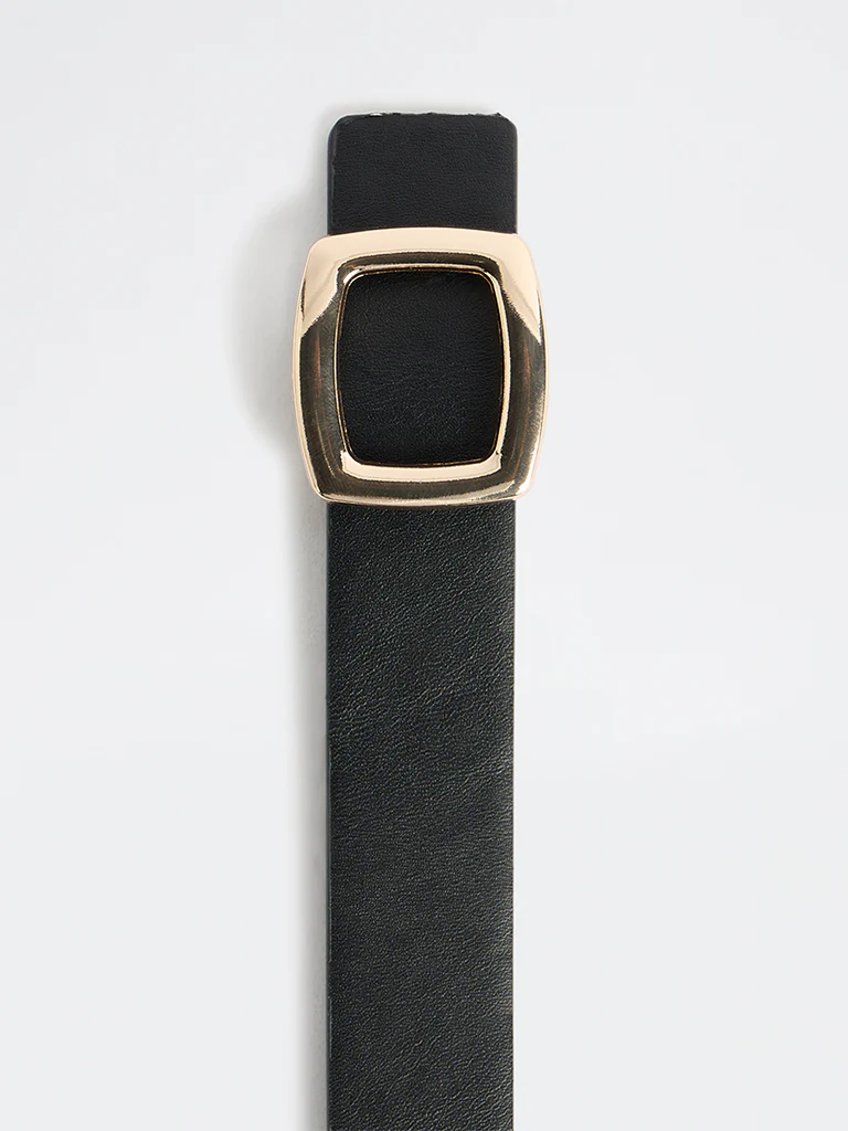 Westside Accessories Black Square Buckle Belt - Image 3