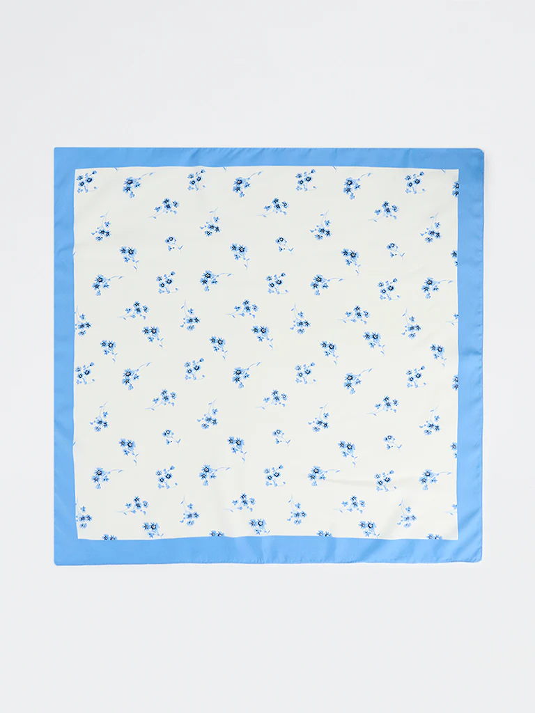 Westside Accessories Blue Floral Pattern Scarf - Image 3