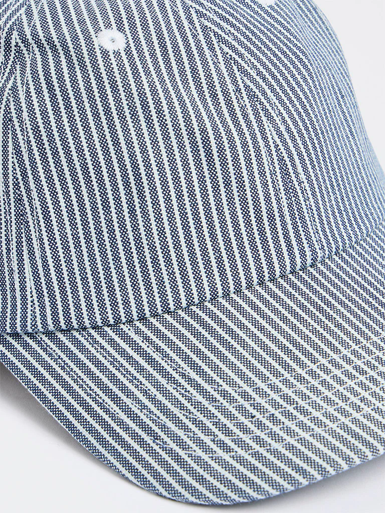 Westside Accessories Blue Nautical Striped Cotton Cap - Image 3