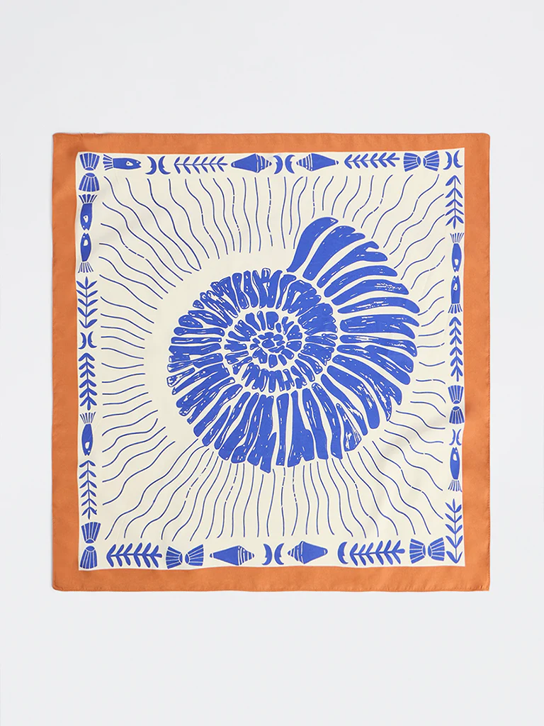 Westside Accessories Blue Shell Printed Scarf - Image 3
