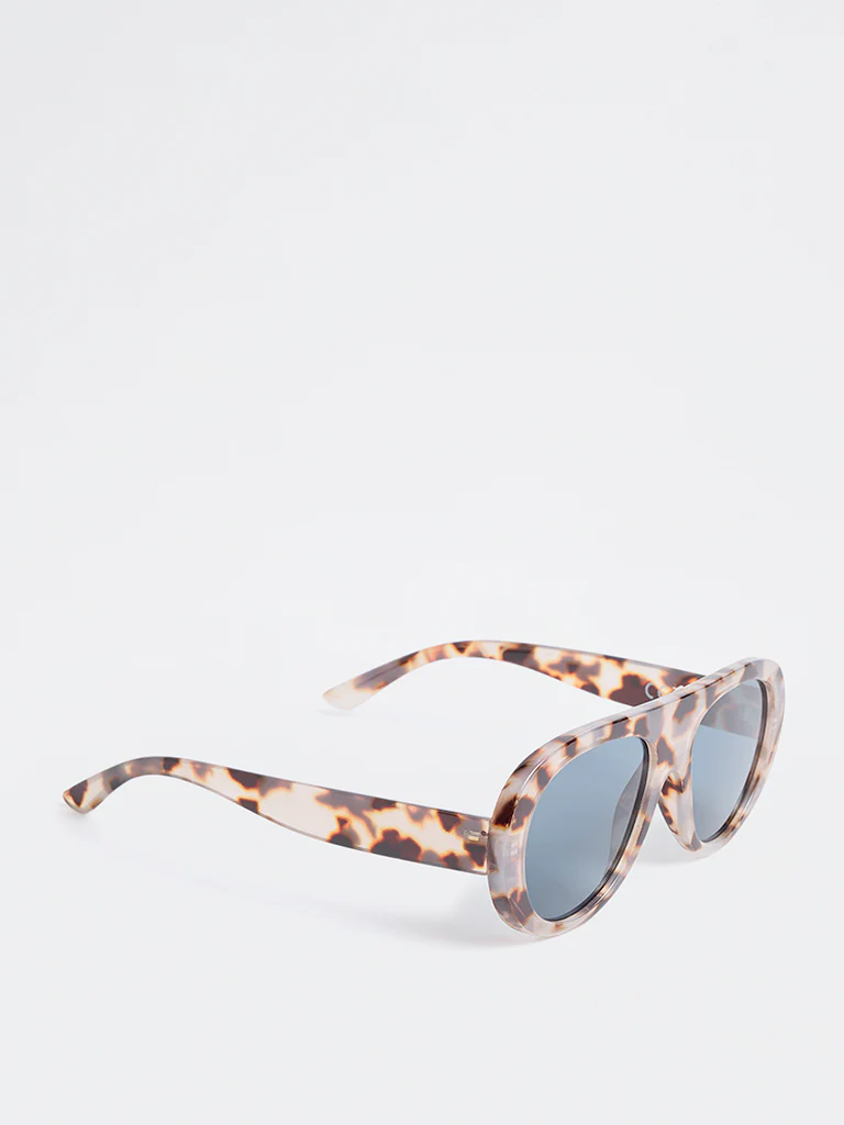 Westside Accessories Brown Animal Pattern Acrylic Fancy Sunglasses - Comes with a Pouch and Cleaning Cloth - Image 2