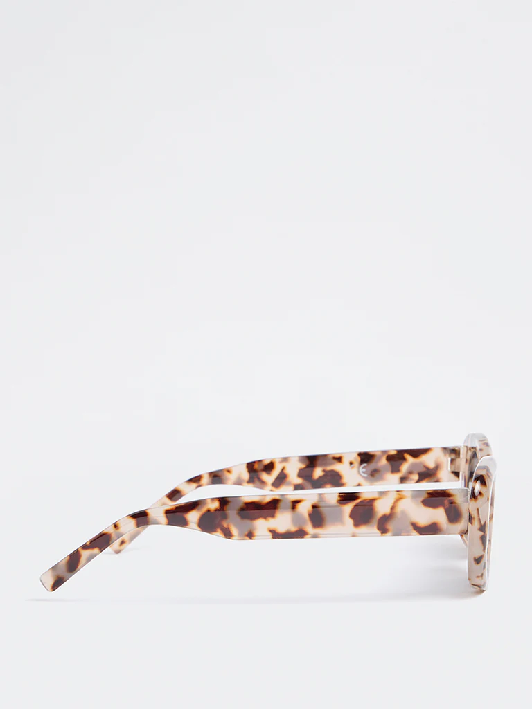 Westside Accessories Brown Animal Printed Oval Sunglasses - Comes with a Pouch and Cleaning Cloth - Image 3