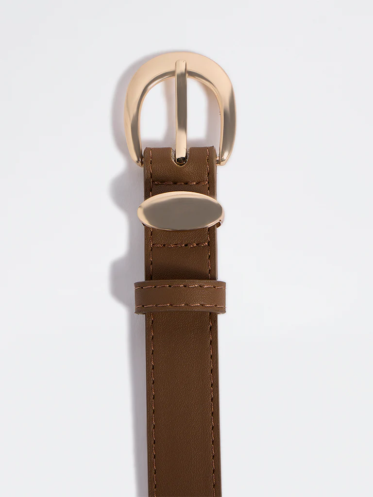 Westside Accessories Brown Buckle Belt - Image 3