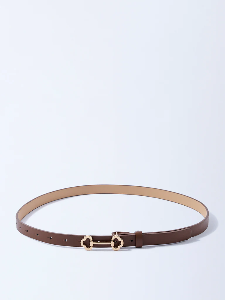 Westside Accessories Brown Clip Buckle Belt