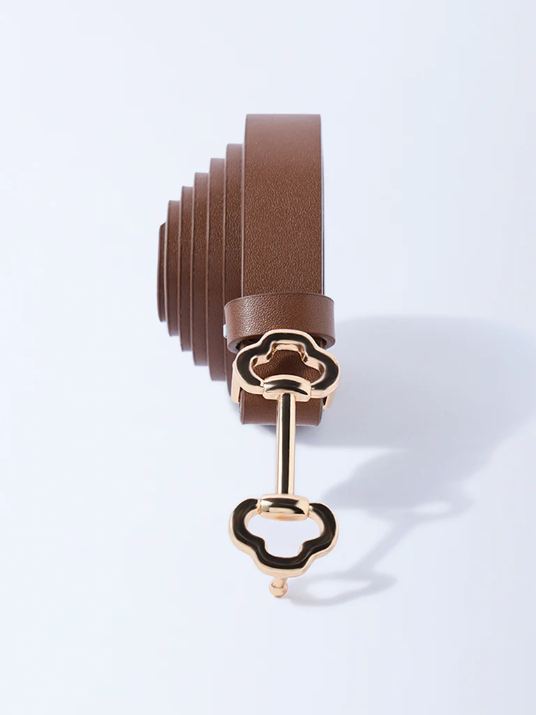 Westside Accessories Brown Clip Buckle Belt - Image 2