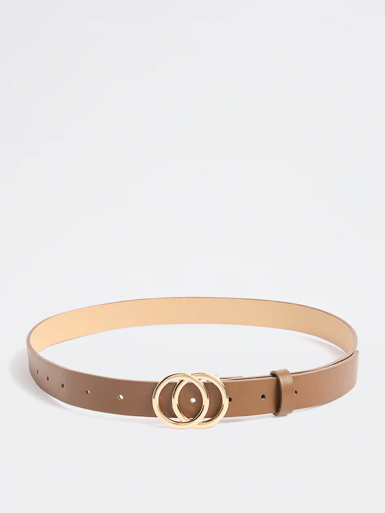 Westside Accessories Brown Double-Ring Detail Belt - Image 2