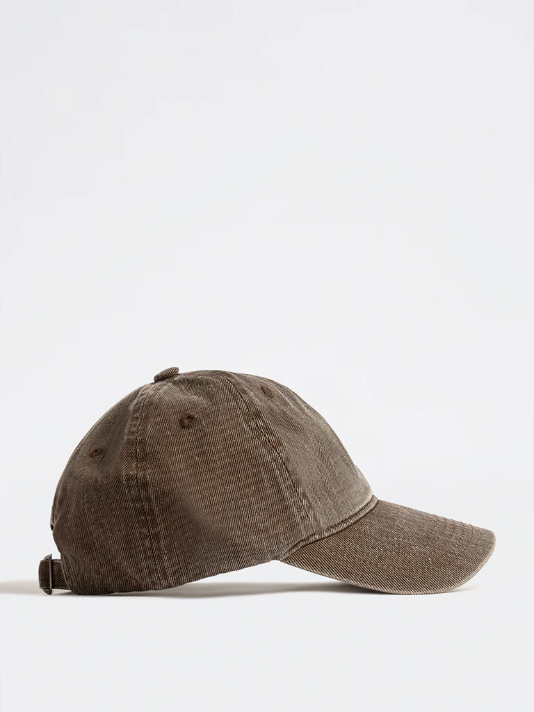 Westside Accessories Brown Embroidered Denim Cap - Image 2